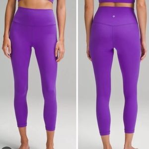 Atomic purple wunder train high rise tight lululemon leggings 28 in